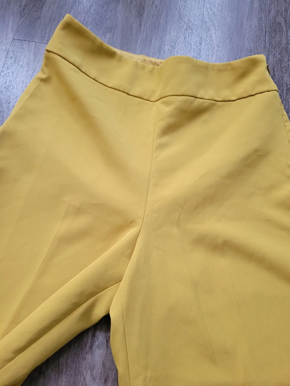 Express Mustard Wide-Leg Cropped Pants